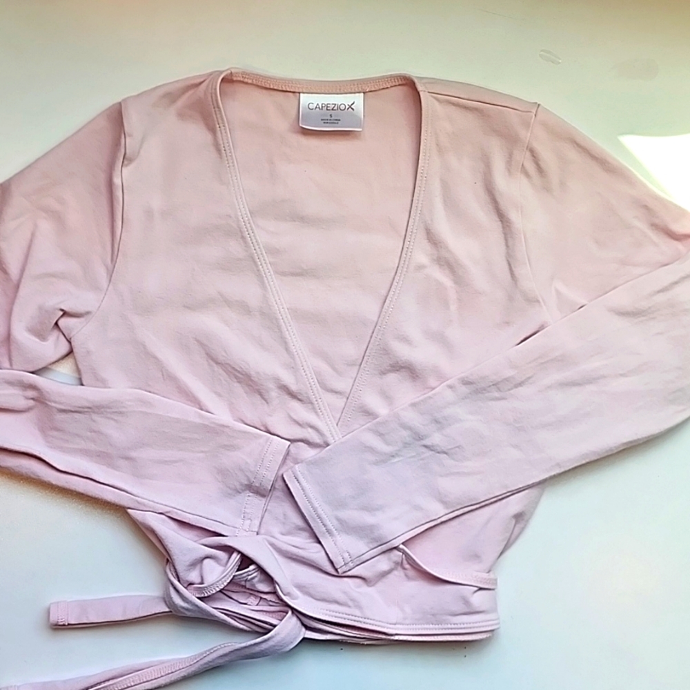 Capezio Wrap Top Pink Dancewear Sz Small